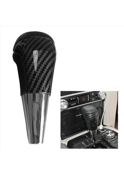 Toyota Land Cruiser Karbon Fiber Pu Deri Otomatik Vites Değiştirme Vites Vites Değiştirme Düğmesi Kafa Kapağı Için 3x (Yurt Dışından) indirimleri