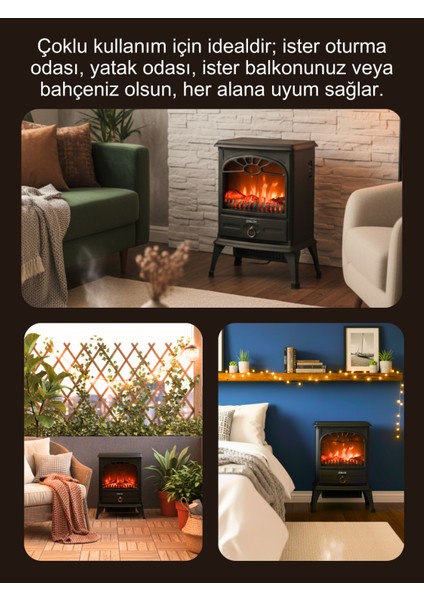 Elektrikli Şömine, Soba 1500W Isıtıcı Fan, Alev Efektli Tpl-A1-5 indirimleri