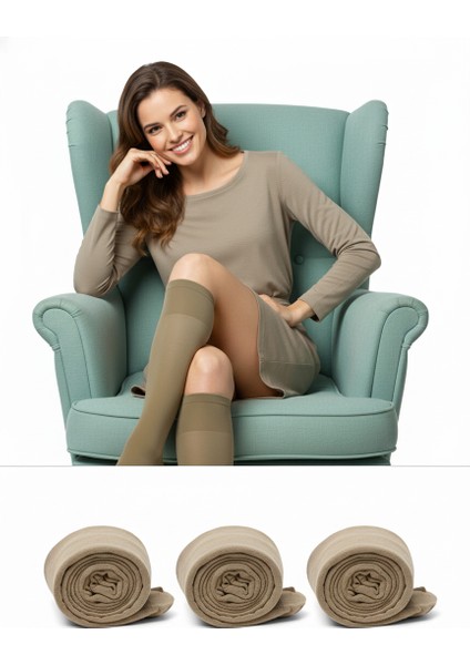 Kadın Diz Altı Çorap Mat 3 Lü 40 Den Esnek Yumuşak Lüx Soft Elastik Ipeksi Dokunuş Dayanıklı Kaymaz Kaçmaz modelleri