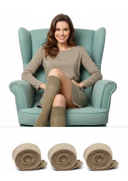 Kadın Diz Altı Çorap Mat 3 Lü 40 Den Esnek Yumuşak Lüx Soft Elastik Ipeksi Dokunuş Dayanıklı Kaymaz Kaçmaz fırsatları