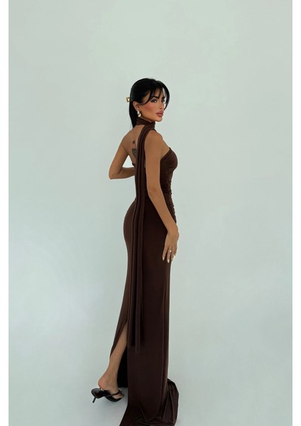 Kahverengi Coraline Çok Çeşit Bağlamalı Elbise ATE-2838