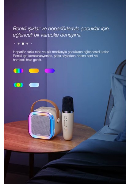 Bluetooth Karaoke Mikrofon ve Taşınabilir Hoparlör | Çok Işlevli Müzik Çalar, Çocuk ve Yetişkin Için