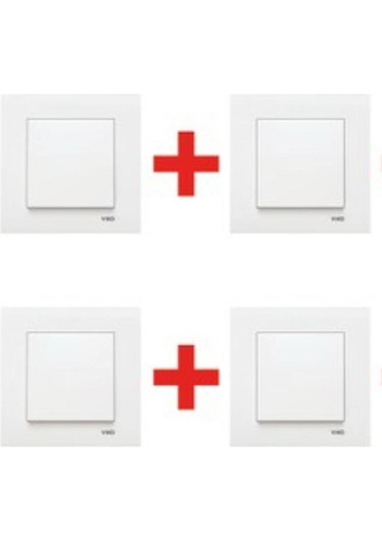 Karre Beyaz Anahtar (4 Adet)