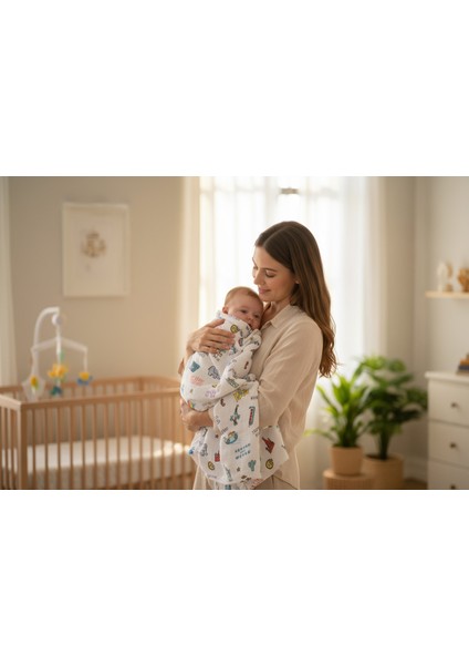 Çok Amaçlı Organik Müslin Örtü - Küçük Gezgin - 75 x 75 cm