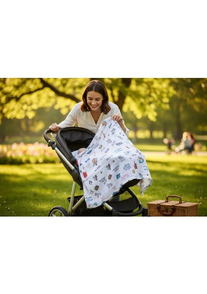 Çok Amaçlı Organik Müslin Örtü - Küçük Gezgin - 75 x 75 cm modelleri