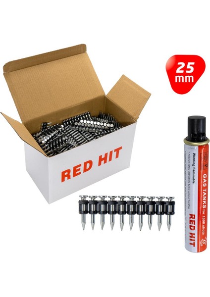 Gzt-25 Çelik Zemin Çivisi 25 mm (Gaz Dahil 1000LI Paket)