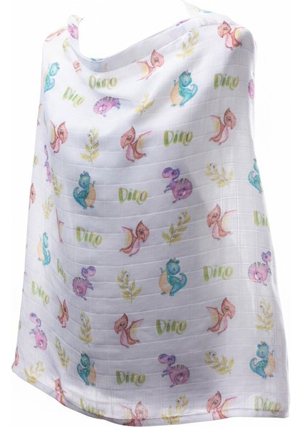Organik Kumaş Emzirme Önlüğü - Dino