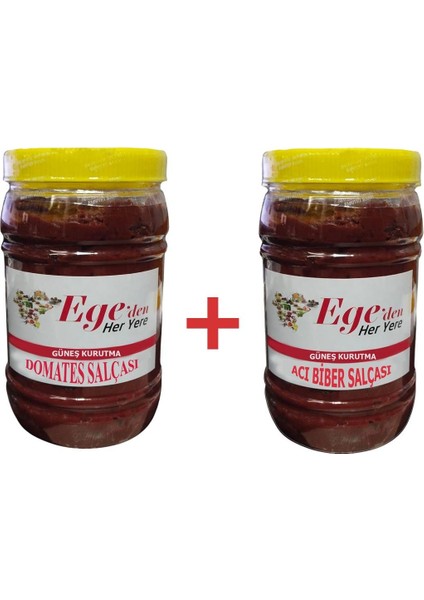 Domates Salçası 1 kg + Acı Biber Salçası 1 Kg.-Iki Lezzet Bir Arada
