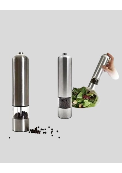 Modern Otomatik Baharat Öğütücü Seti – Pilli Paslanmaz Çelik LED Aydınlatma - FEİ5149-473 indirimleri