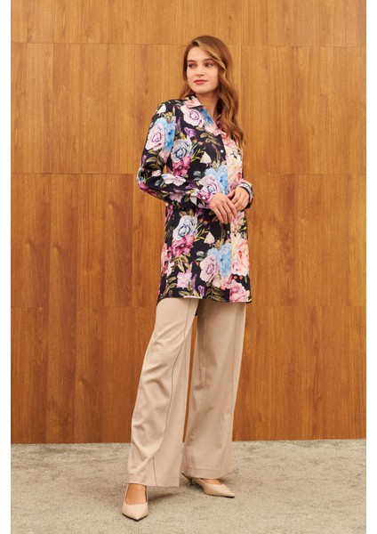 Çok Renkli Desenli Parlak Tunik indirimleri