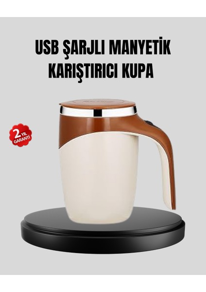 USB Şarjlı Manyetik Karıştırıcı Kupa Otomatik Karıştırma Paslanmaz Çelik - FEİ6003-4817