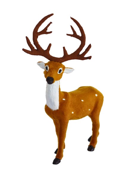 Yılbaşı Dekor Süsü Dekoratif Flok Kadife Kaplama Geyik 30 cm fiyatları