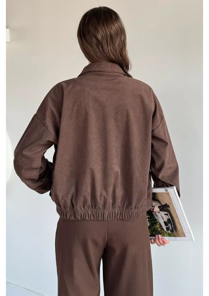 Fermuarlı Fitilli Kadife Ceket P-00019253 fırsatları