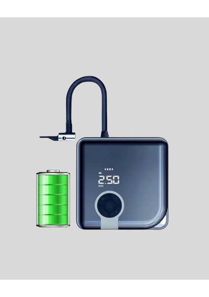 6000MAH Bataryalı Type-C Şarjlı Mini Hava Kompresörü LED Işıklı - FEİ9094-4810 indirimleri