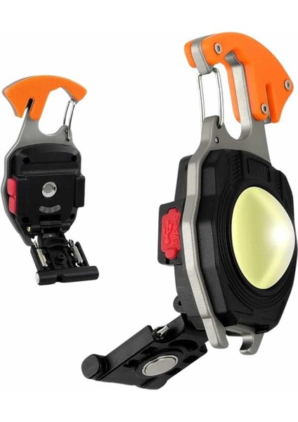 7 Modlu Mini LED Lamba Anahtarlık USB Şarjlı Kamp Için Taşınabilir - FEİ3917-9046