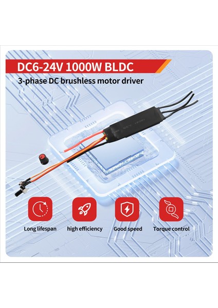 DC6-24V 1000W Bldc 3 Faz Dc Fırçasız Motorlu Sürücü Hallless Dc Motor Tahtası Hız Denetleyici Regülatörü (Yurt Dışından) fırsatları