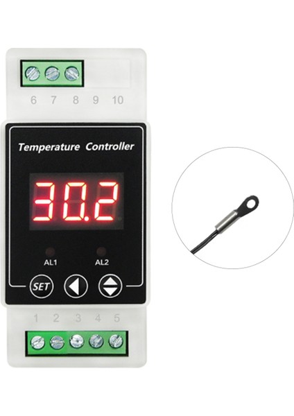 LED Ray Termostatı DC8-24V 2 Yollu Röle Din Ray Monte Kontrolör Isıtma ve Soğutma Sıcaklık Alarm Kontrolörü D (Yurt Dışından)