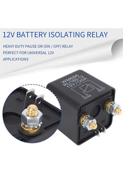 2 Pcs Dc 12V Röle Pil Izole Röle Relay 12V / 120A Araç Kamyonları Için Tepe Yük (12V / 120A) (Yurt Dışından) fırsatları