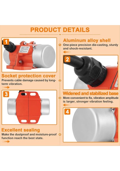 30W Beton Ekranı Hız Kontrolörlü Titreşim Motoru Kum Çalma Masası Için Su Geçirmez 3600RPM Abd Fişi (Yurt Dışından) modelleri