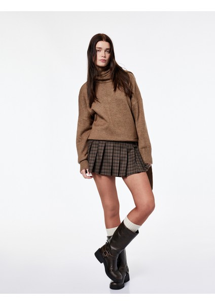 x Şahika Ercümen - Uzun Kollu Oversize Triko Atkılı Kazak fiyatları