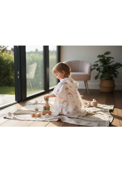 Organik Müslin Panço Bornoz - Unicorn 1-3 Yaş indirimleri