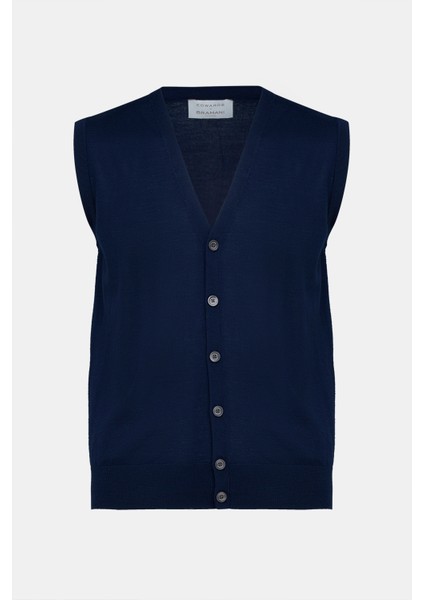 Erkek Lacivert Yün Süveter