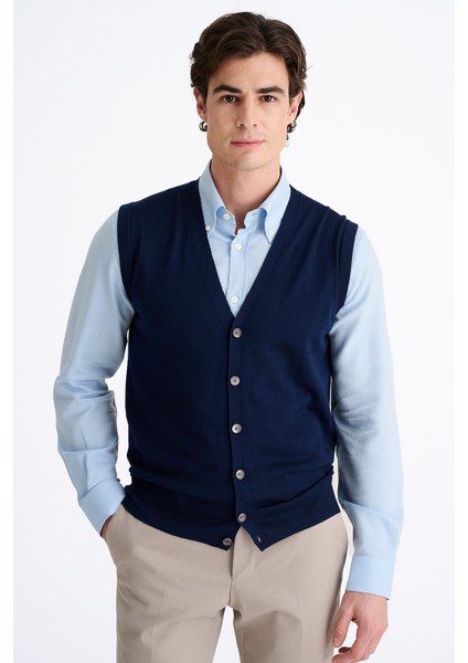 Erkek Lacivert Yün Süveter modelleri
