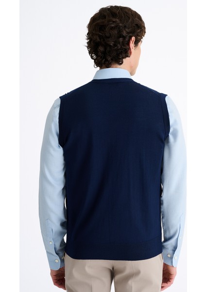 Erkek Lacivert Yün Süveter fırsatları