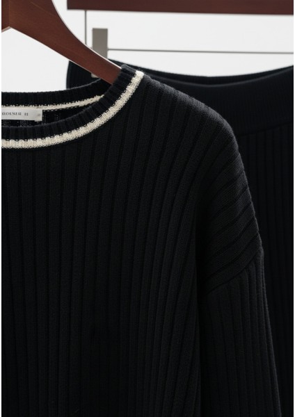 Kadın Bisiklet Yaka Çoban Dikişli Örgü Crop Kazak Pantolon Triko fırsatları