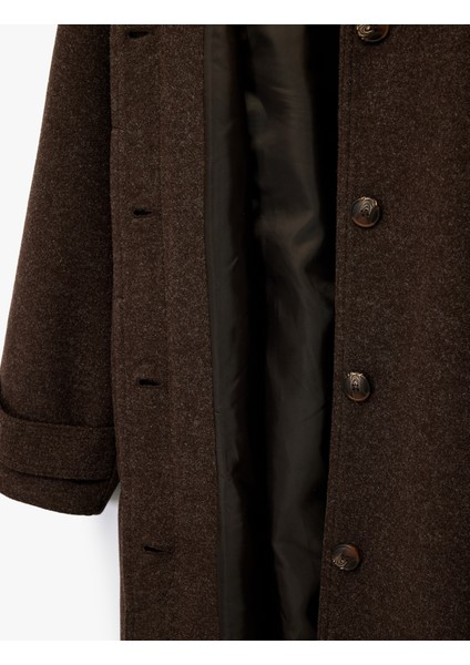 Kemerli Uzun Kaşe Kaban Düğmeli Uzun Kollu Cepli fırsatları