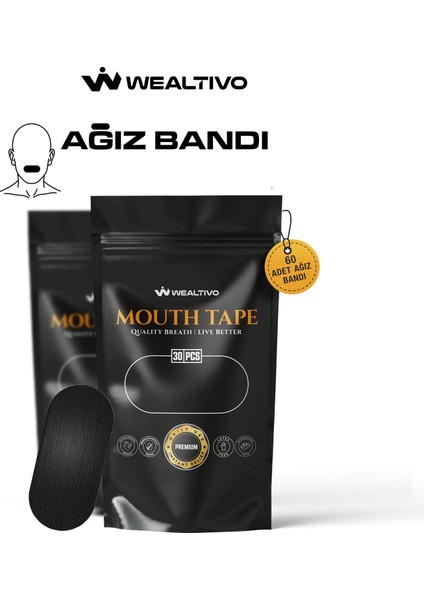 60’lı Uyku Ağız Bandı - Mouth-Tape Ağız Kapama Bandı, Horlamayı Azaltıcı Bant