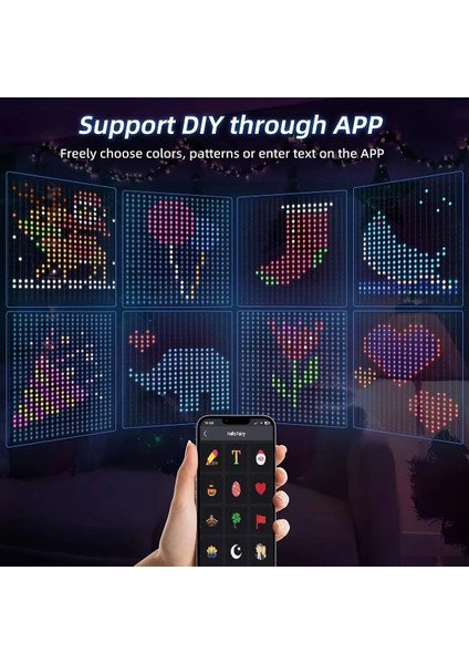 Animasyonlu Renk Değiştiren Akıllı LED Perde Bluetooth Control Rgb Smart Curtain Lights 2 mt 400 LED modelleri