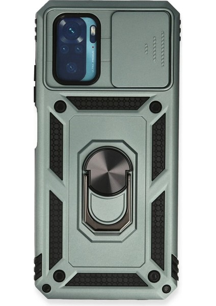 Xiaomi Redmi Note 10 Kılıf Pars Lens Yüzüklü Silikon - YEŞIL-(5796) - FEİ4644-2231