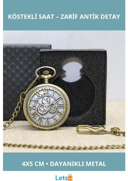 Antik Tasarımlı Özel Kutulu Köstekli Saat Model 2