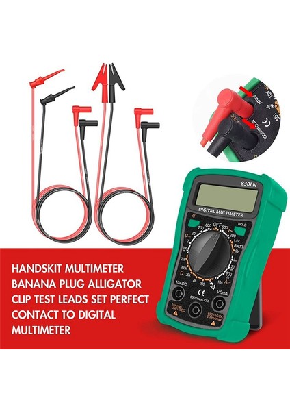 Timsah Klipsli Elektrik Testi Kurşunları ile Multimetre Test Kurşunları Set Test Probları Kurşun Multimetre Banana Tapası 3A Test Kancası (Yurt Dışından) fiyatları