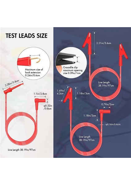 Timsah Klipsli Elektrik Testi Kurşunları ile Multimetre Test Kurşunları Set Test Probları Kurşun Multimetre Banana Tapası 3A Test Kancası (Yurt Dışından) fırsatları