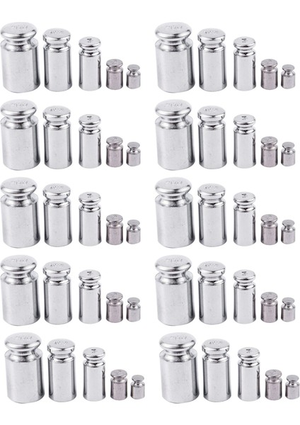 10X Ağırlık 1g 2g 5g 10G 20G Krom Kaplama Kalibrasyonu Gram Ölçekli Ağırlık Seti Dijital Ölçek Dengesi Gümüş Beyaz (Yurt Dışından)