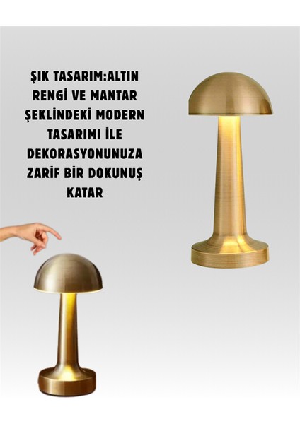 USB Şarjlı Dokunmatik LED Masa Lambası – 3 Renk Modu & Dimmer - FEİ7426-6897 modelleri