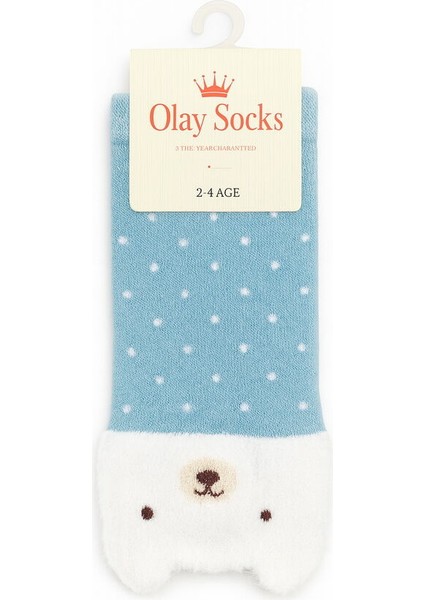 11010054 Bebek Peluşlu Kulaklı Kız Havlu Soket Çorap