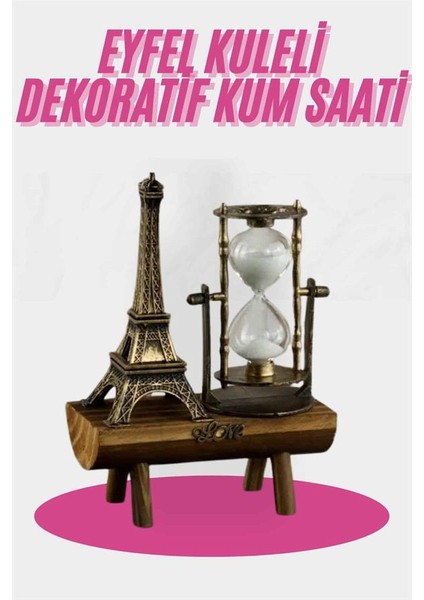 Eyfel Kulesi Tasarımlı Kum Saati Kristalleştirilmiş Kum Saati Dekoratif Ahşap G - FEİ7007-702 fiyatları