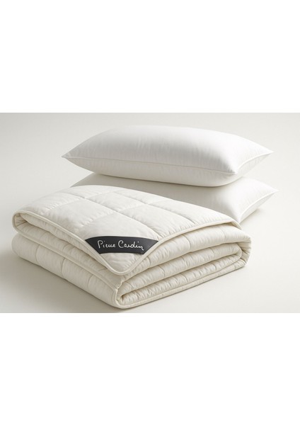 Çift Kişilik Yün Yorgan + 2 Adet Silikon Yastık