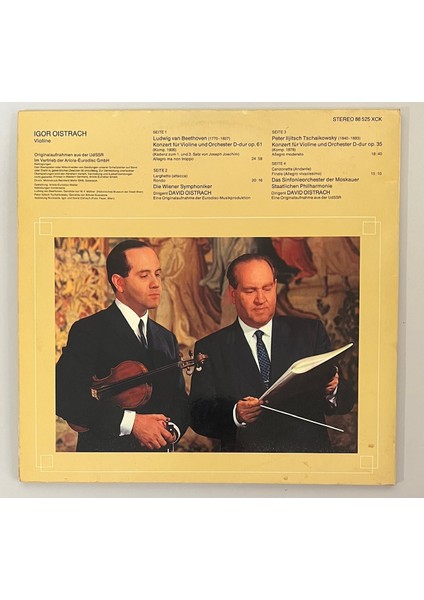 Beethoven - Tschailwsky Igor Und David Oistrach Çift Lp Plak (Orjinal Dönem Alman Baskı Plak) fiyatları