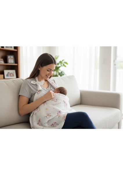 Organik Kumaş Emzirme Örtüsü - Unicorn modelleri