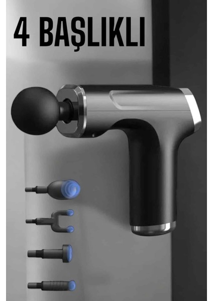 Masaj Tabancası 4 Başlıklı Kas ve Vücut Ağrıları Için Şarjlı Darbeli - FEİ9291-9264 fırsatları