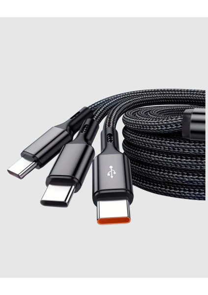 3’ü 1 Arada Hızlı Şarj Kablosu Ios Android Type-C Uyumlu ve Dayanıklı - FEİ3564-4817 fiyatları