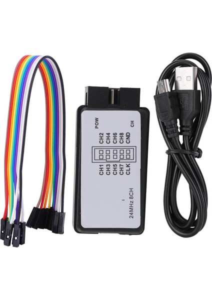 Mantık Analizörü 24MHZ Mantık Analizör Cihazı USB Mantık Analizör Cihazı Seti Mini Dijital Cep Boyutu 8 Kanal Giriş Bellek (Yurt Dışından)