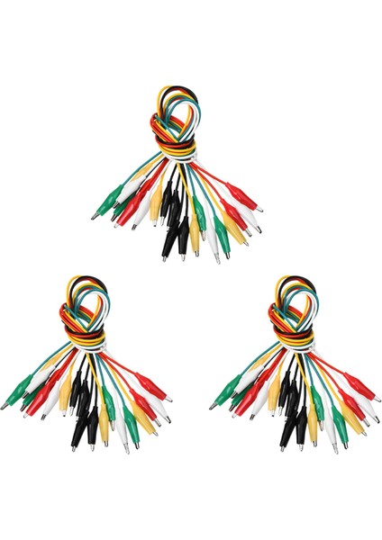 30PCS 5 Renkli Çift Uçlu Timsah Klipsleri Testi Kurşun Atlama Kablosu 50 cm (Yurt Dışından)