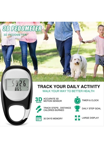 Yürüyüş Taşınabilir Yürüyüş Pedometresi 3D Adım Sayacı Için Pedometre Carabiner ile Basit Adımlar Izleyici (Yurt Dışından) fırsatları