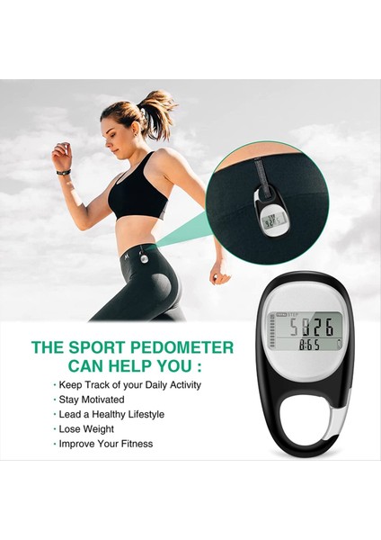 Yürüyüş Taşınabilir Yürüyüş Pedometresi 3D Adım Sayacı Için Pedometre Carabiner ile Basit Adımlar Izleyici (Yurt Dışından) indirimleri