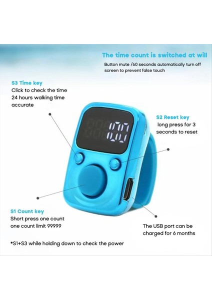 Parmak Sayacı Aydınlık Parmak Halkası Elektrikli Dijital Ekran Dikişler Markıcı Dikiş Dokuması Budalar Dua Futbolu (Yurt Dışından) indirimleri